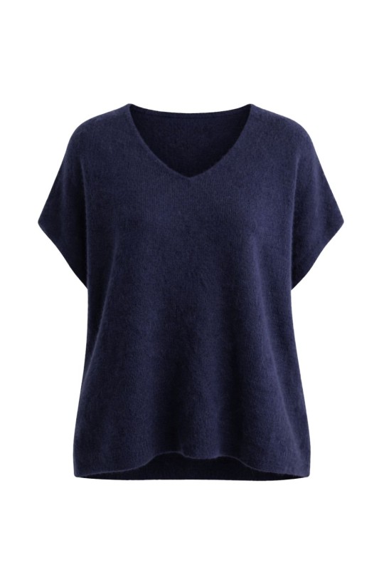 Sweter damski granatowy oversize miękki Made in Italy One Size