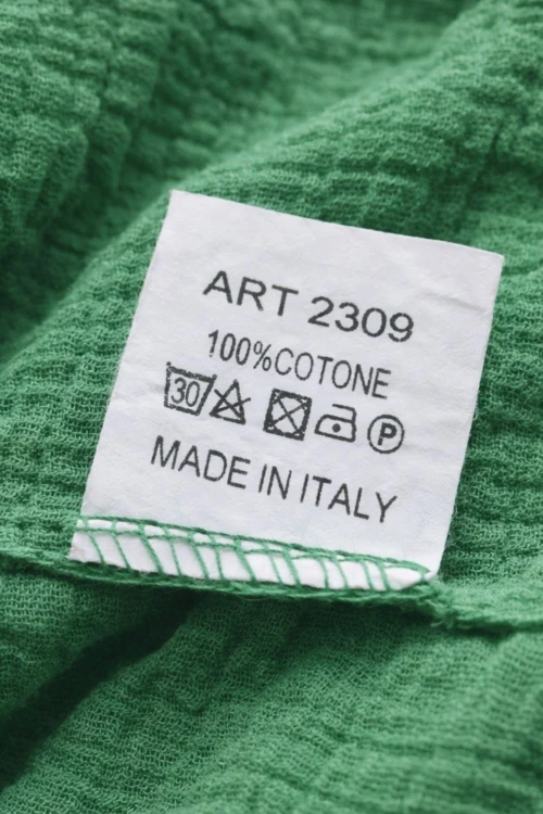Bluzka damska zielona bawełniana Made in Italy luźna boho One Size