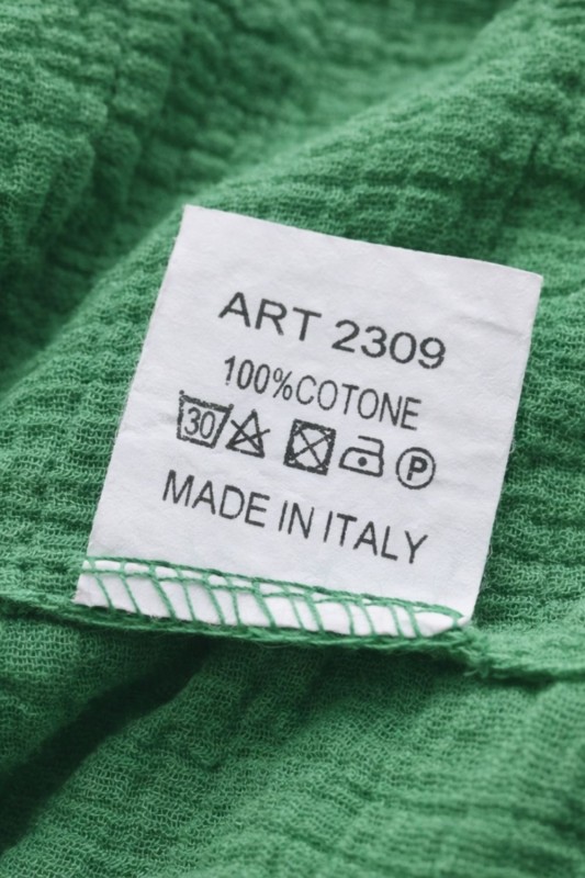 Bluzka damska zielona bawełniana Made in Italy luźna boho One Size