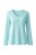 Bluzka damska 100% bawełna turkusowa V-neck długi rękaw Włoska Uni