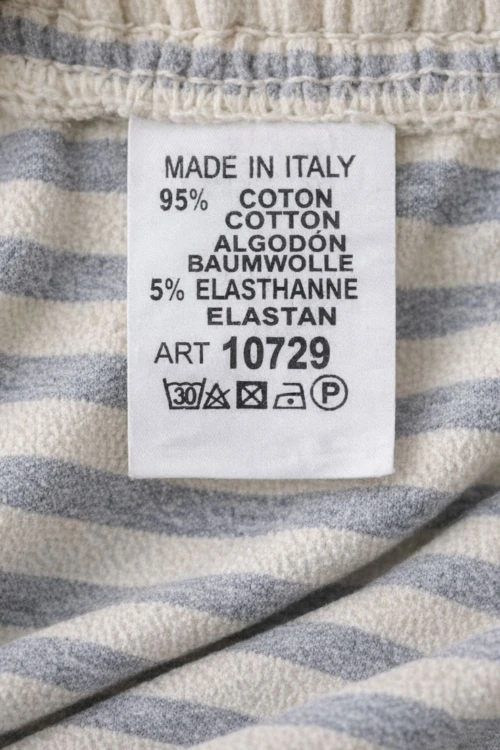 Spodnie damskie szaro-białe paski bawełna Italy casual One Size