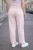 Spodnie damskie różowo-kremowe paski bawełna Italy casual One Size
