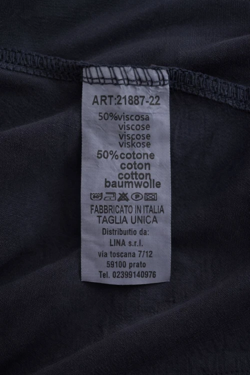 Bluzka damska grafit z koronkową kieszonką Made in Italy Uni