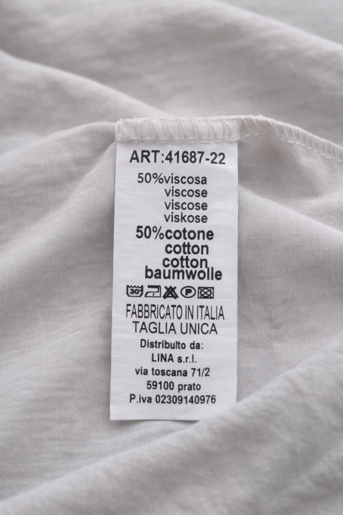 Bluzka damska szara z koronkową kieszonką Made in Italy Uni