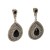Klipsy do uszu srebrne z czarnym kamieniem – eleganckie, wiszące, styl vintage