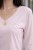 Bluzka damska pudrowy róż V-neck serduszko uniwersalna