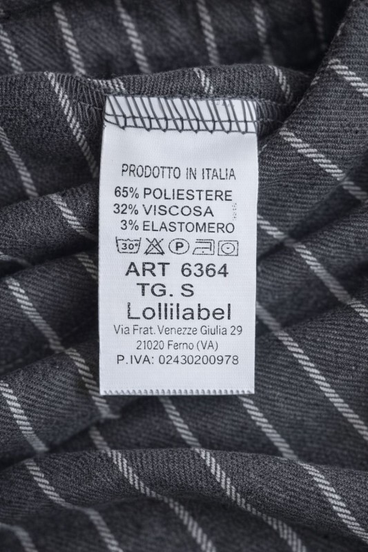 Spodnie damskie eleganckie szerokie grafitowe w paski S