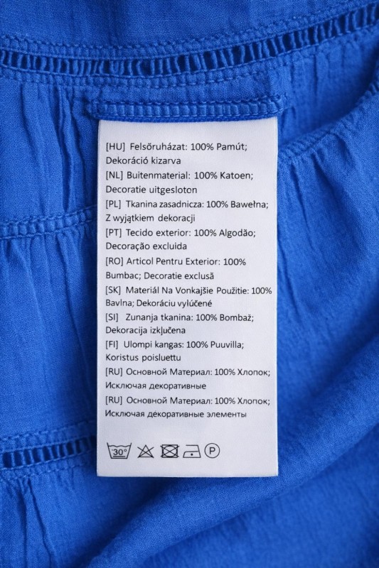 Bluzka damska niebieska boho falbanki zwiewna M