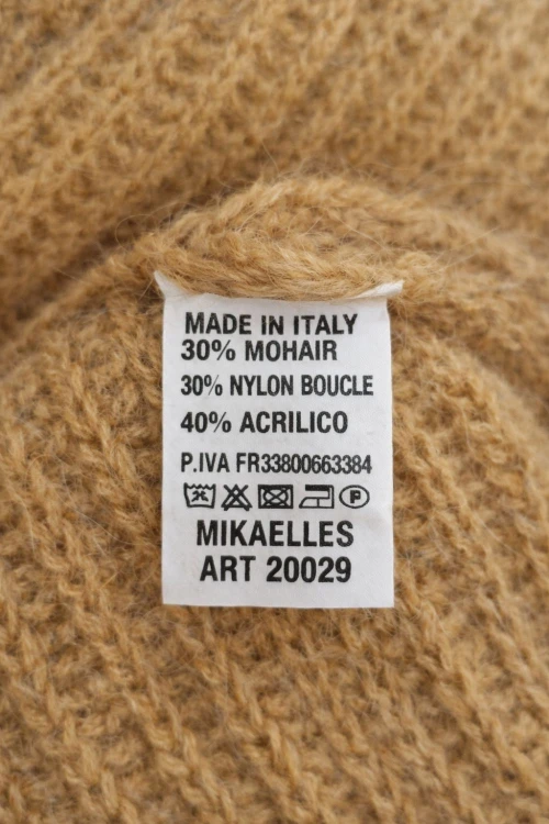 Sweter damski moher kamizelka musztardowa oversize Made in Italy