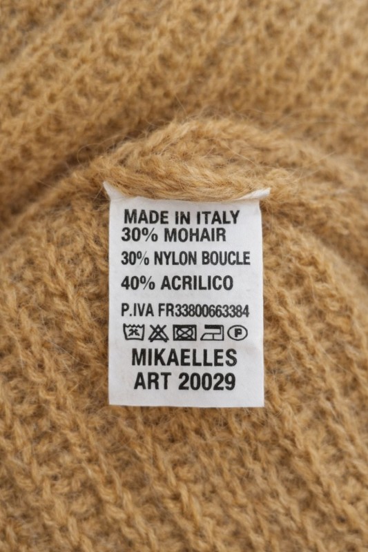 Sweter damski moher kamizelka musztardowa oversize Made in Italy