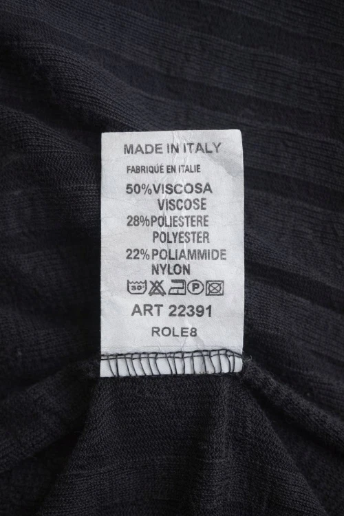Sukienka damska czarna dzianinowa oversize prążkowana Made in Italy luźna