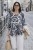 Bluzka damska oversize Włoska 100% bawełna czarno biała boho kwiaty
