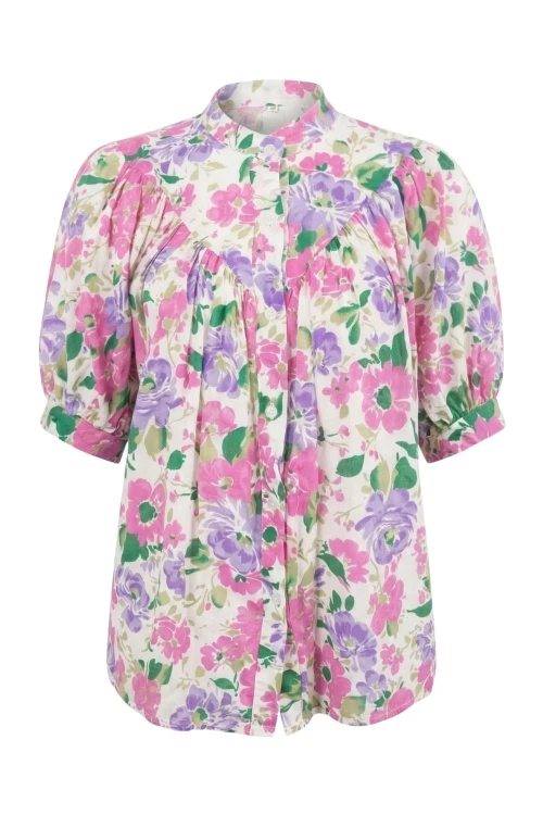 Bluzka damska w kwiaty 100% bawełna Made in Italy boho oversize