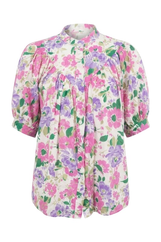Bluzka damska w kwiaty 100% bawełna Made in Italy boho oversize