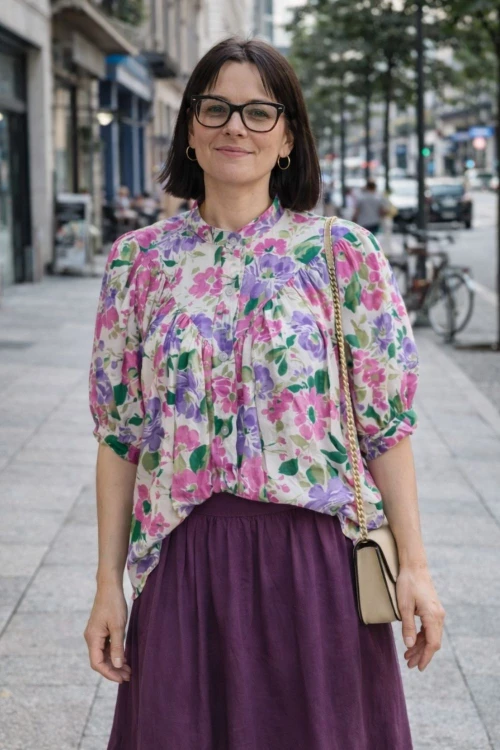 Bluzka damska w kwiaty 100% bawełna Made in Italy boho oversize