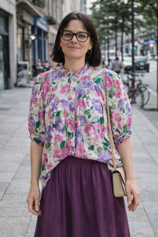 Bluzka damska w kwiaty 100% bawełna Made in Italy boho oversize