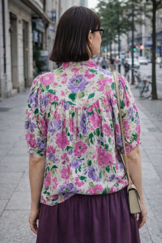 Bluzka damska w kwiaty 100% bawełna Made in Italy boho oversize