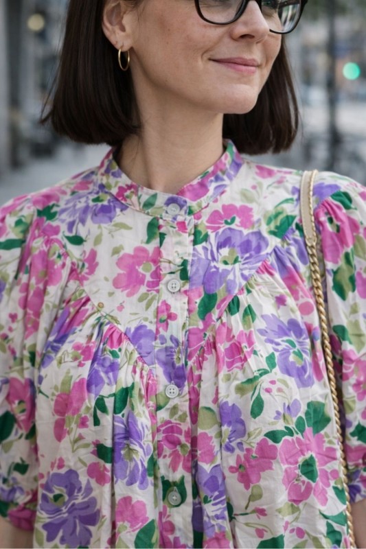 Bluzka damska w kwiaty 100% bawełna Made in Italy boho oversize