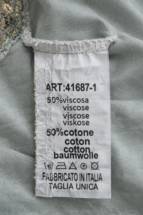 Bluzka damska khaki z koronkową kieszonką Made in Italy Uni