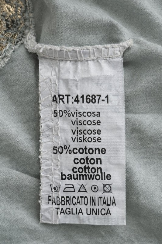Bluzka damska khaki z koronkową kieszonką Made in Italy Uni
