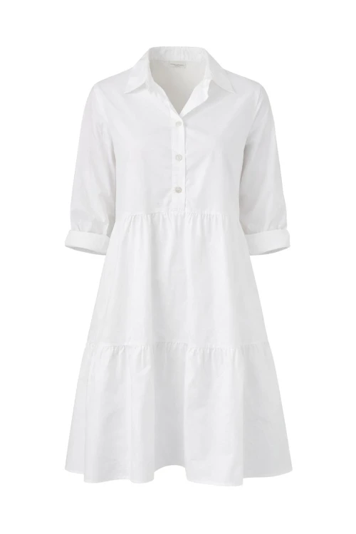 Sukienka damska biała koszulowa oversize casual letnia guziki