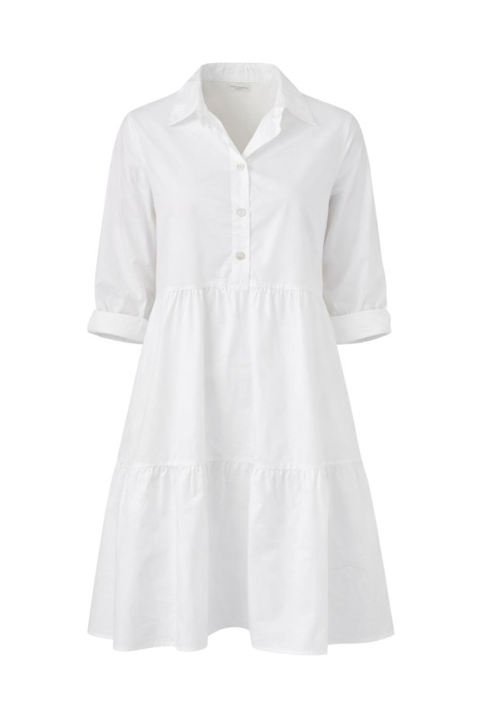 Sukienka damska biała koszulowa oversize casual letnia guziki