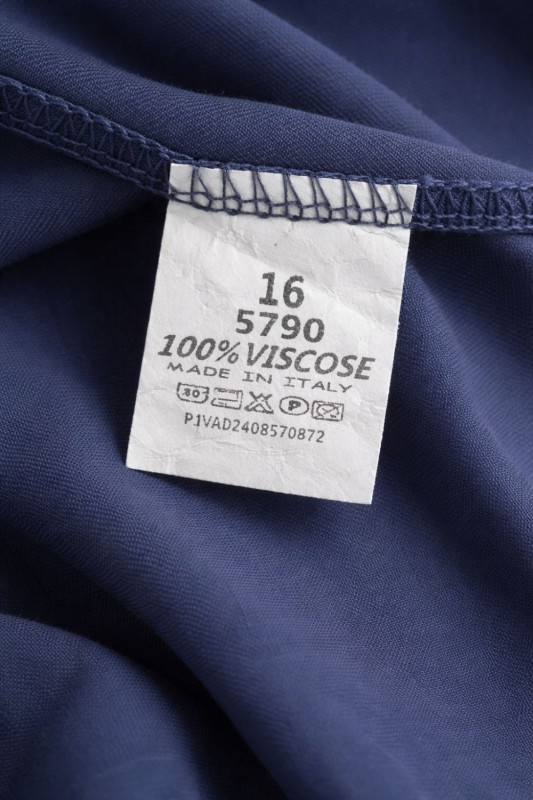 Bluzka damska granatowa wiskoza Made in Italy luźna kieszonka Uni