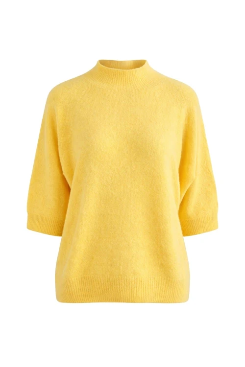 Sweter damski żółty z półgolfem miękki ciepły Made in Italy Uni