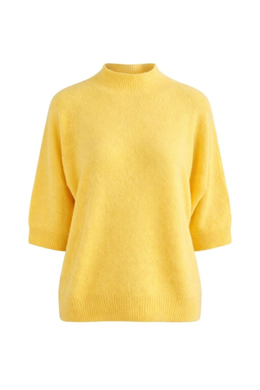 Sweter damski żółty z półgolfem miękki ciepły Made in Italy Uni