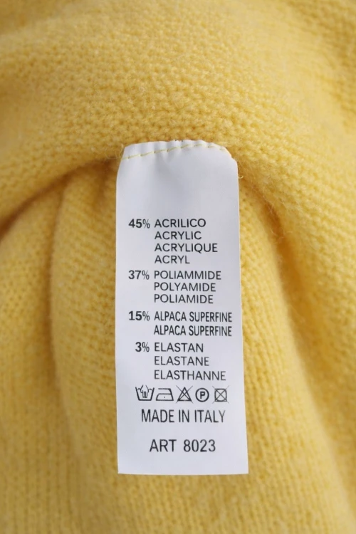 Sweter damski żółty z półgolfem miękki ciepły Made in Italy Uni