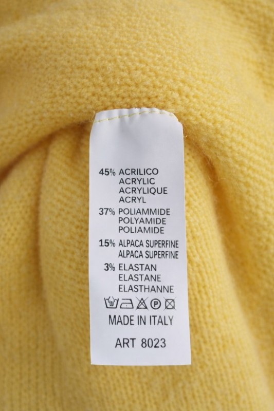 Sweter damski żółty z półgolfem miękki ciepły Made in Italy Uni