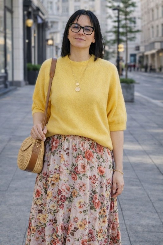 Sweter damski żółty z półgolfem miękki ciepły Made in Italy Uni