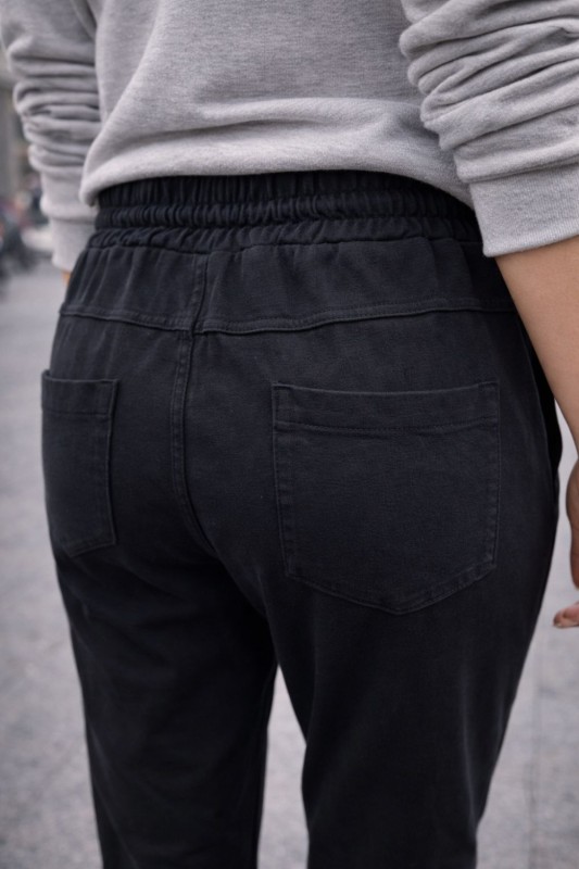Spodnie damskie JOGGERY czarne SERCE Made in Italy bawełna Uni
