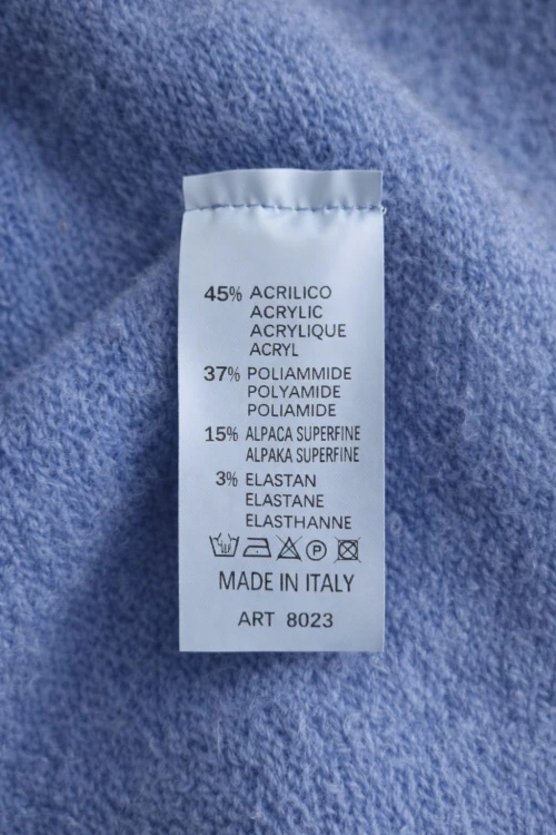 Sweter damski niebieski z półgolfem miękki ciepły Made in Italy Uni