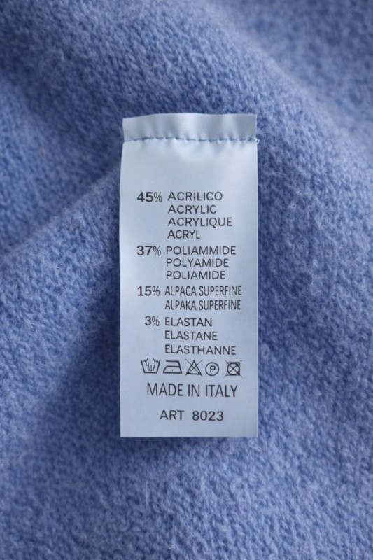Sweter damski niebieski z półgolfem miękki ciepły Made in Italy Uni