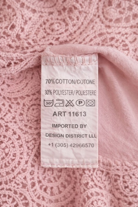 Bluzka damska koronkowa różowa boho z falbanką one size