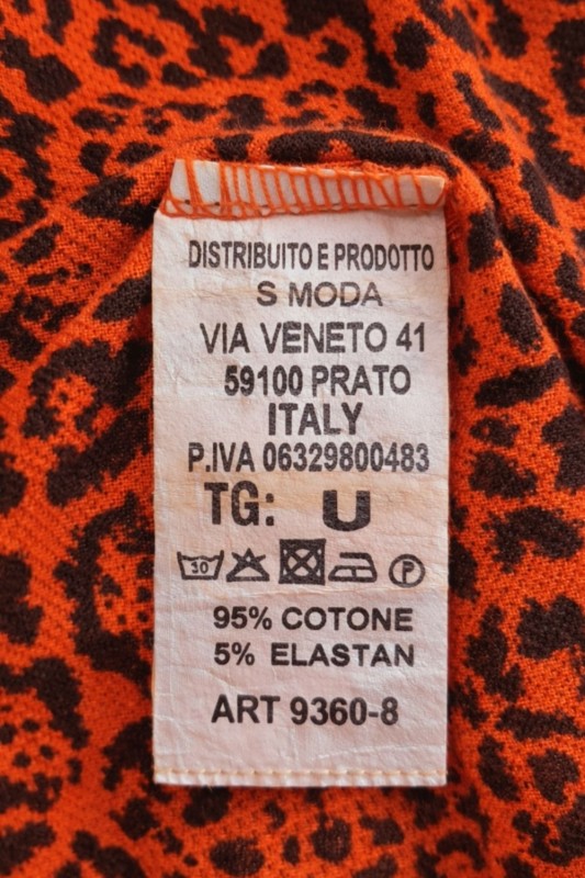 Sukienka damska pomarańczowa PANTERKA oversize Made in Italy Uniwersalna
