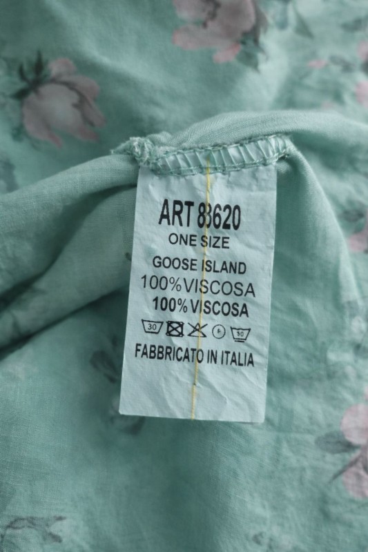Sukienka damska midi zielona w kwiaty V-neck oversize lekka wiosna lato
