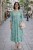 Sukienka damska midi zielona w kwiaty V-neck oversize lekka wiosna lato