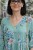 Sukienka damska midi zielona w kwiaty V-neck oversize lekka wiosna lato