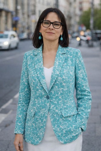 Marynarka damska kwiatowa turkusowa lekka blazer Włoska Uni