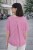 Bluzka damska w paski różowa luźna bawełniana letnia casual Uni