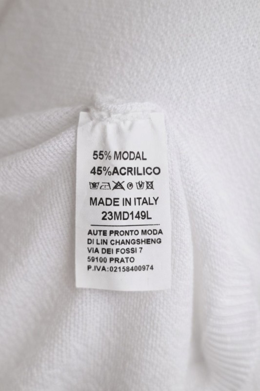 Bluzka damska biała V-neck lekka i wygodna Made in Italy Uni