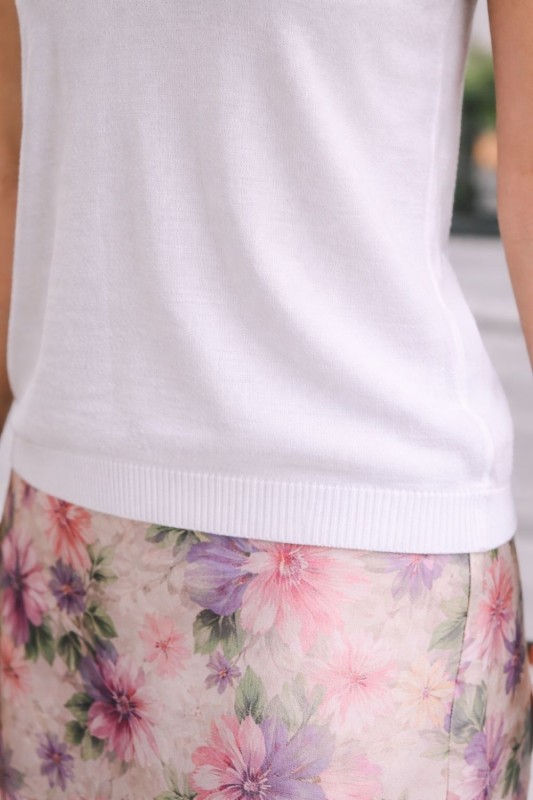 Bluzka damska biała V-neck lekka i wygodna Made in Italy Uni