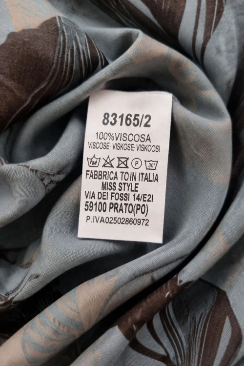 Sukienka damska szara oversize wzorzysta ITALY luźna midi boho