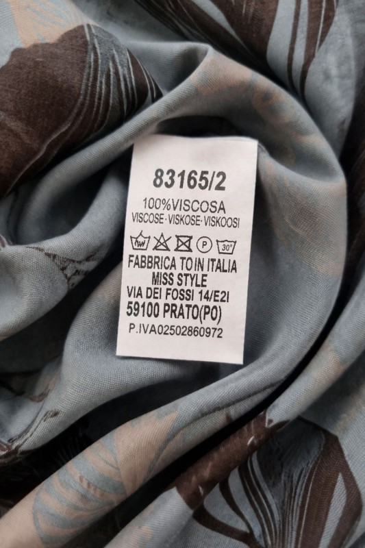 Sukienka damska szara oversize wzorzysta ITALY luźna midi boho