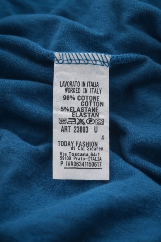 Bluzka damska asymetryczna oversize turkus Made in Italy Uni