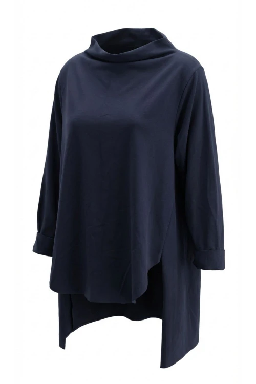 Bluzka damska asymetryczna oversize granat Made in Italy Uni