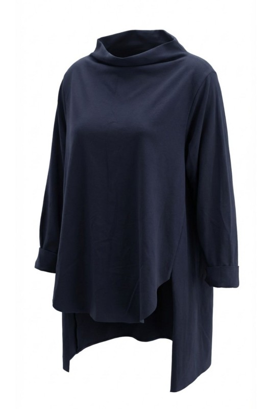 Bluzka damska asymetryczna oversize granat Made in Italy Uni