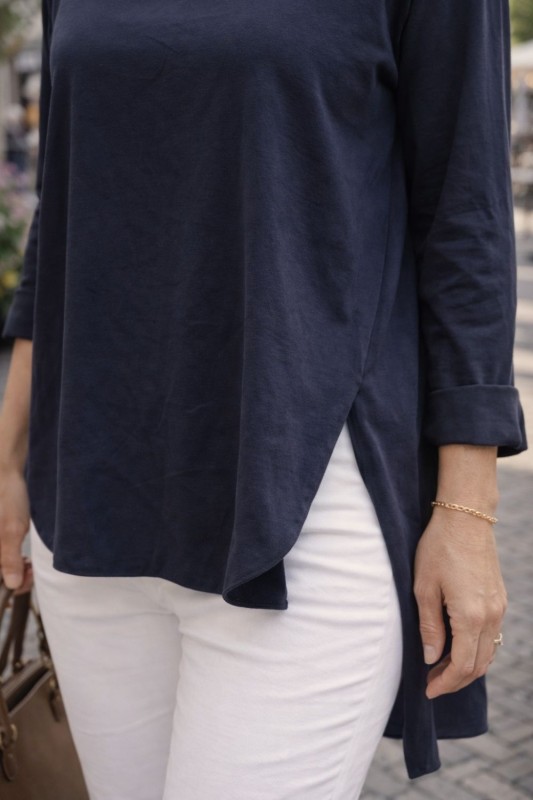 Bluzka damska asymetryczna oversize granat Made in Italy Uni